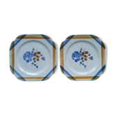 Pair of plates Flowers Saint Amand