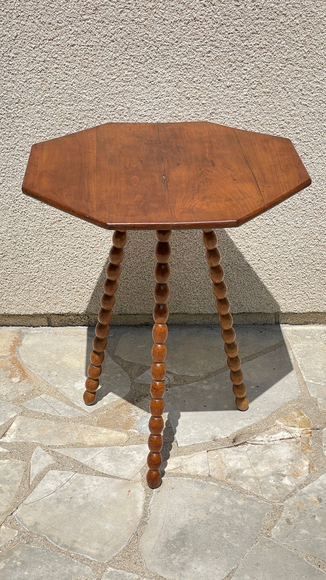 Table old legs tripod and turned wood