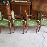Set of 4 Empire style armchairs with cross