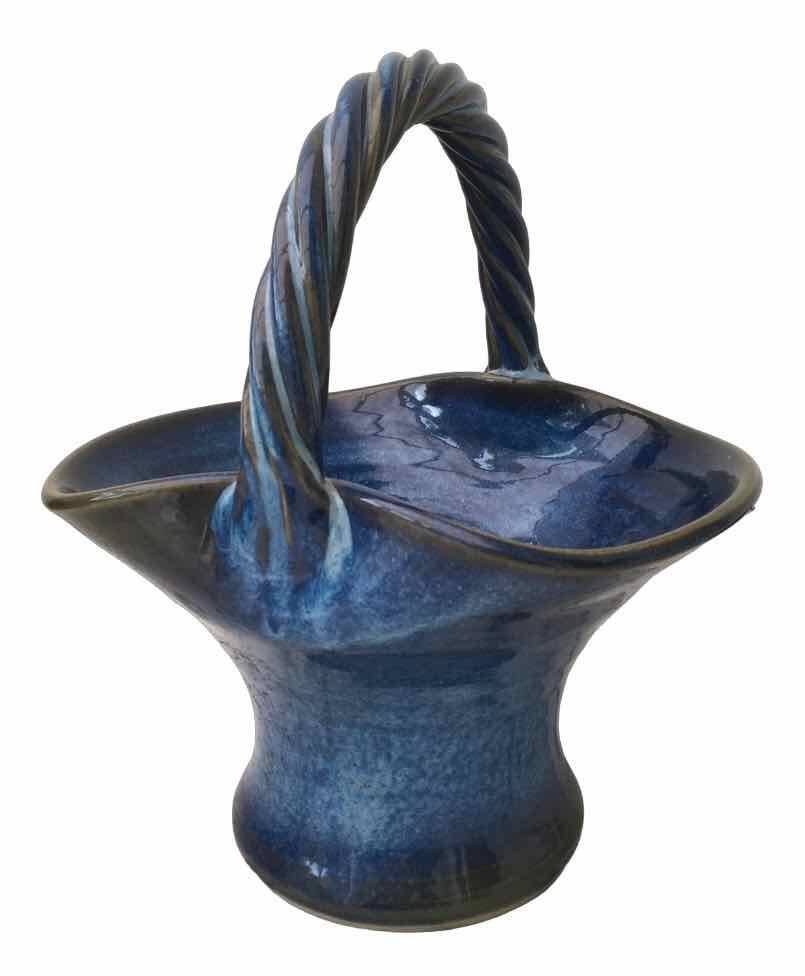 Basket pot cover, Vintage ceramic