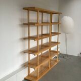 Scandinavian bookcase Room divider pine wood large model