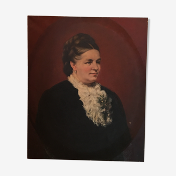 Ancien portrait de femme fin XIXème