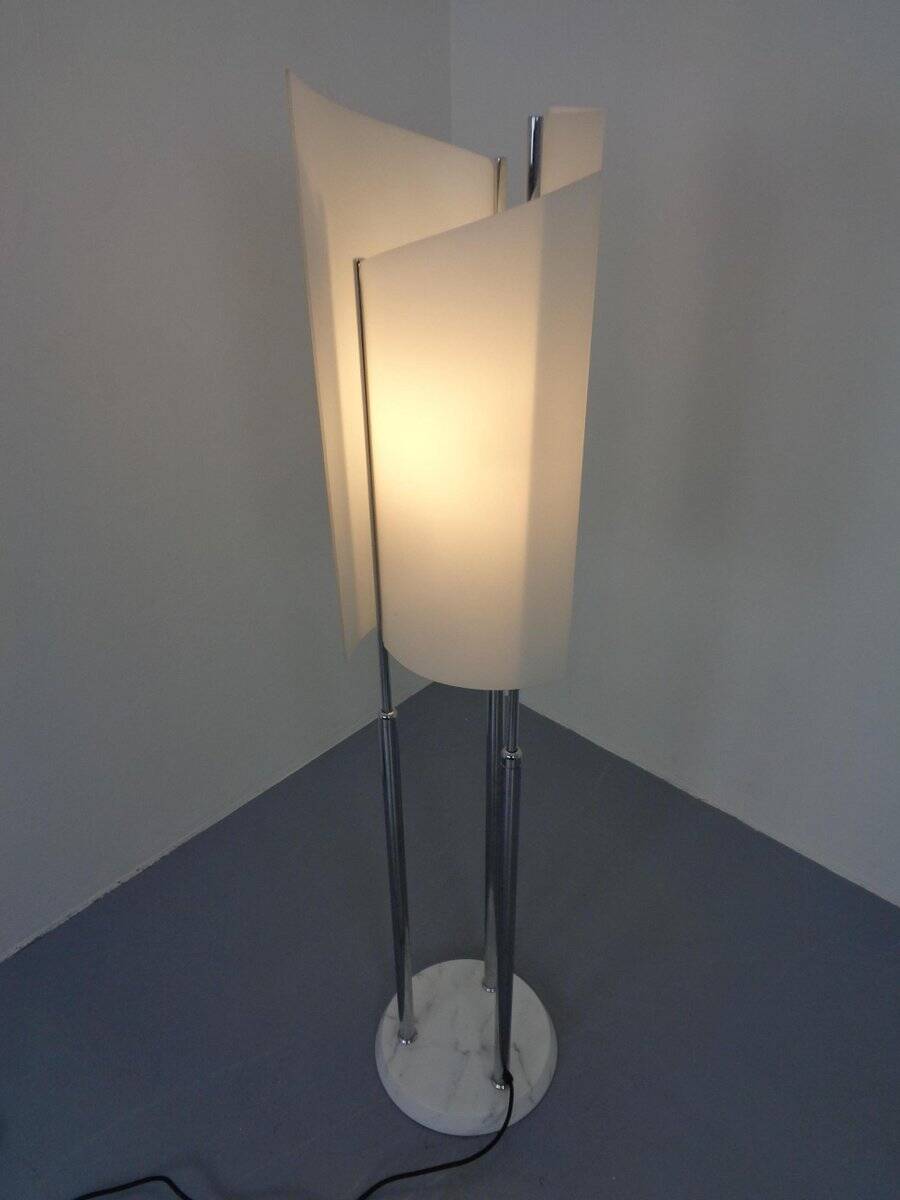Arianna Floor Lamp in Marble and Handblown Glass by Bruno Gecchelin for Oluce, Italy, 1970s