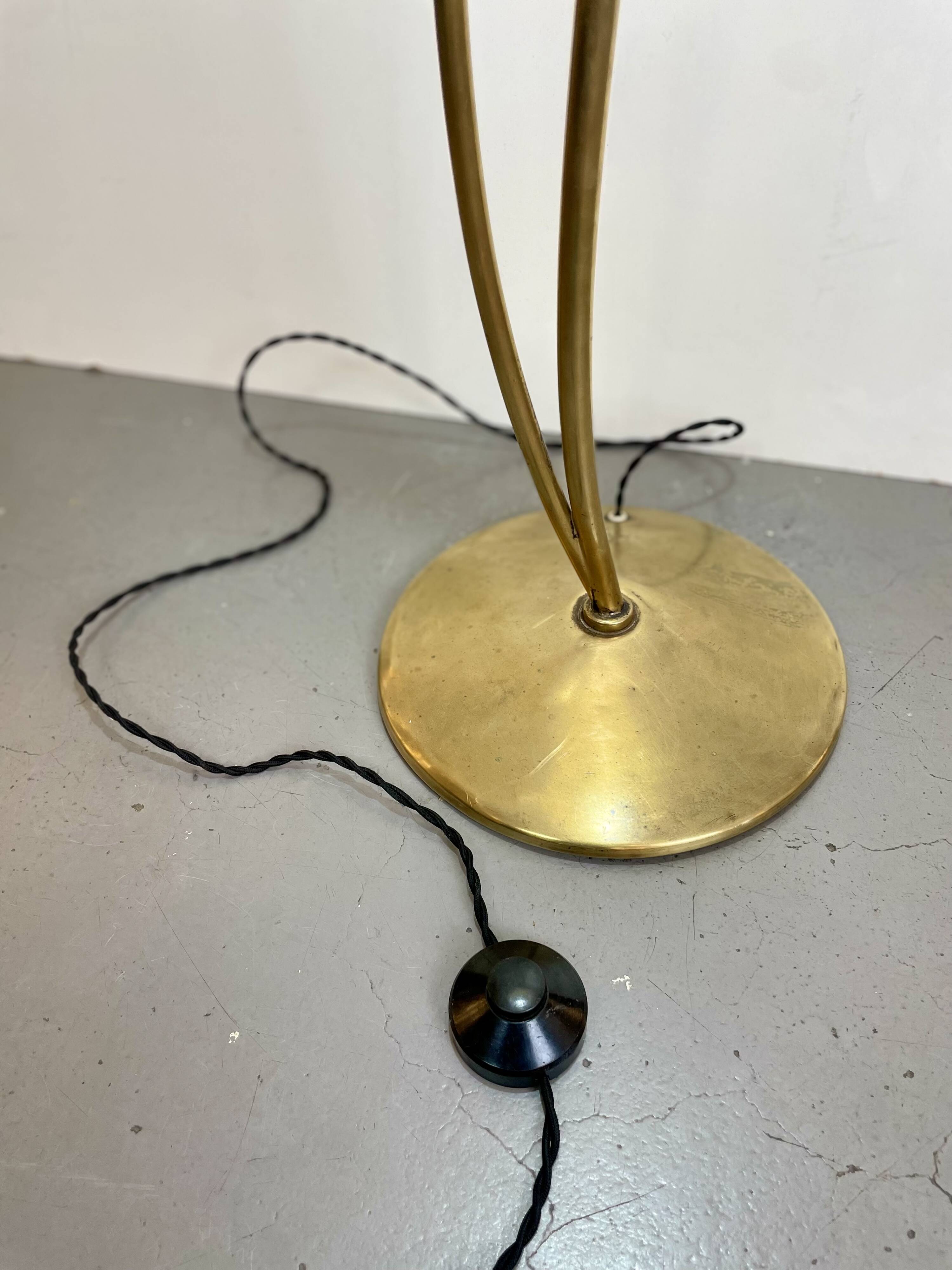 Mid-Century Brass Floor Lamp, 1950s