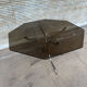 1970s table – chrome, brass, and smoked glass