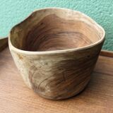 Free-form salad bowl in olive wood