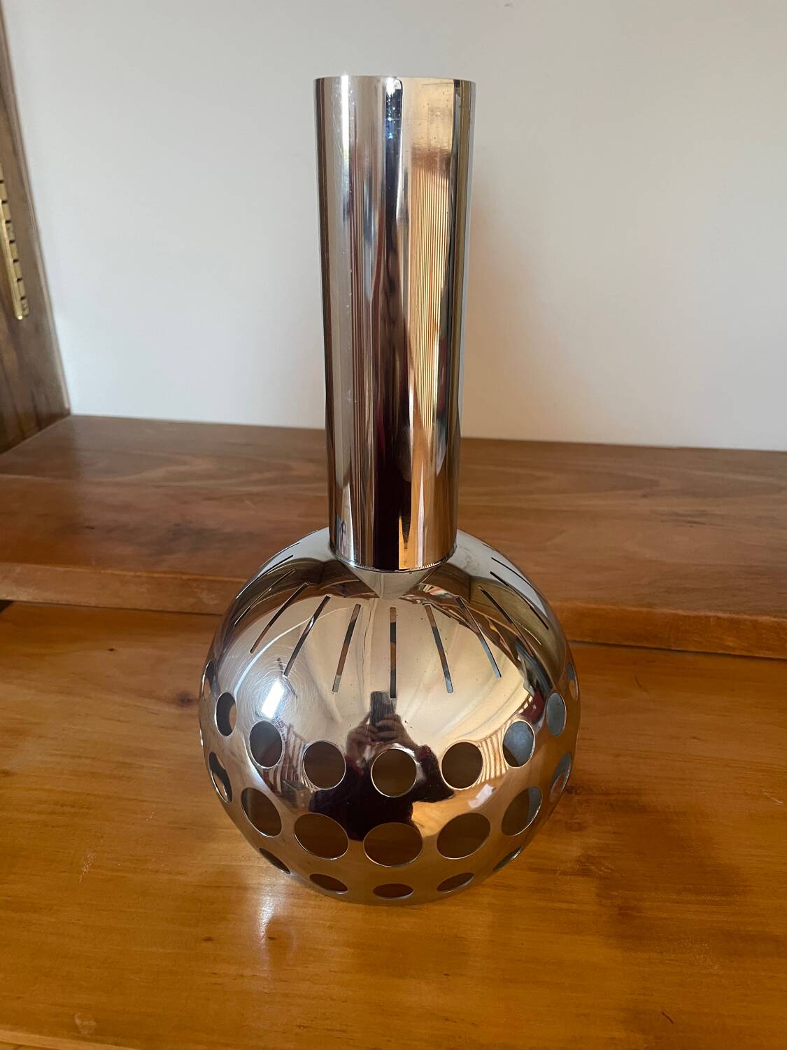 Suspension vintage luminaire chromé seventies