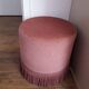 Pink velvet pouf