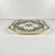 Square plate / Longchamp dish model "Diane", polychrome earthenware, late 19th century.