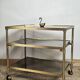 Table d' appoint en verre &laiton vintage