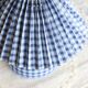 Jacadi vintage bedside lamp in blue and white tartan fabric