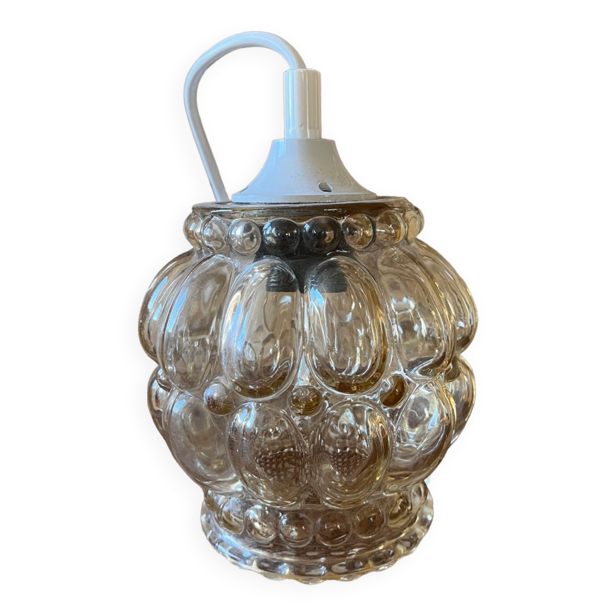 Vintage bubble glass pendant lamp 1960/70