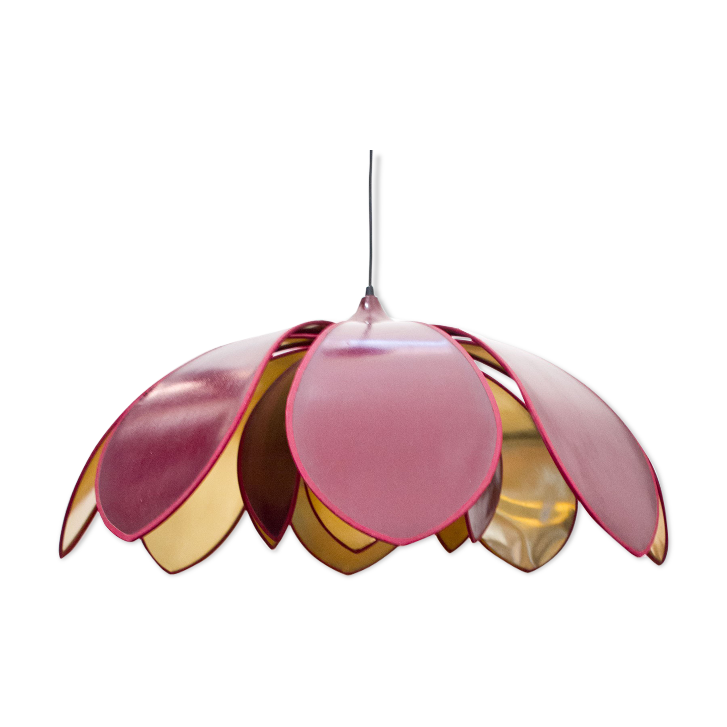 Large double corolla lotus hanging lamp