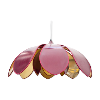 Large double corolla lotus hanging lamp
