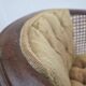 1950s, Danish easy chair, furniture velour, furniture mesh, oak wood.
