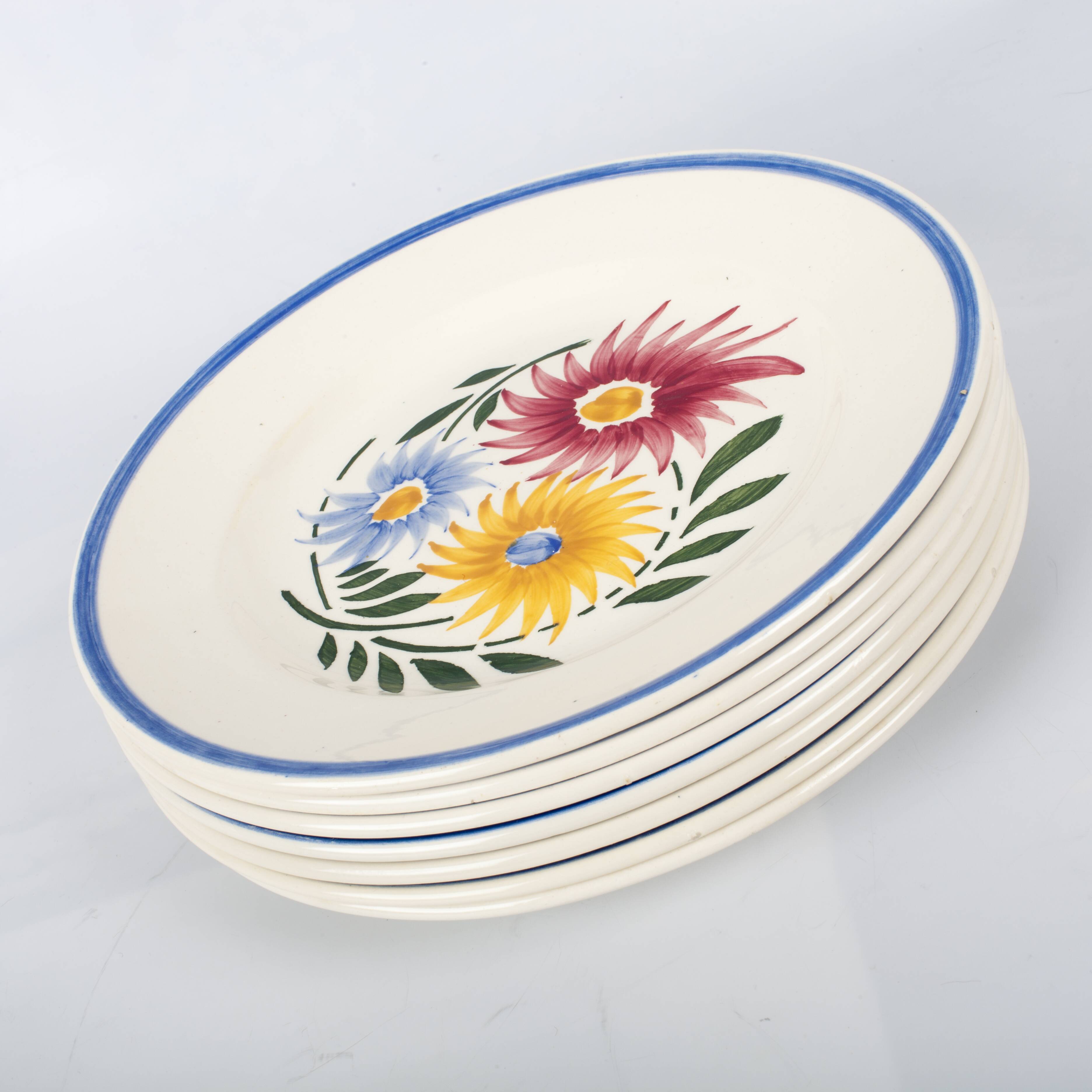 Lot of 7 plates Sarreguemines, model rustic. French Antique