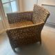 Rattan armchair + 2 cushions