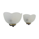 Pair of Vianne wall sconces in gilded metal and white shell-style glass