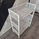 meuble de rangement etagere en rotin osier vintage blanc