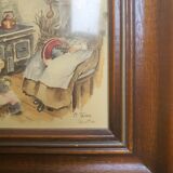 Tableau la vie d'autrefois illustration d'hivers