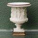 Pair of Medicis Borghese vases in porcelain biscuit and brass.