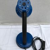 Office lamp Brama blue metal bras flexible black 70s italy vintage