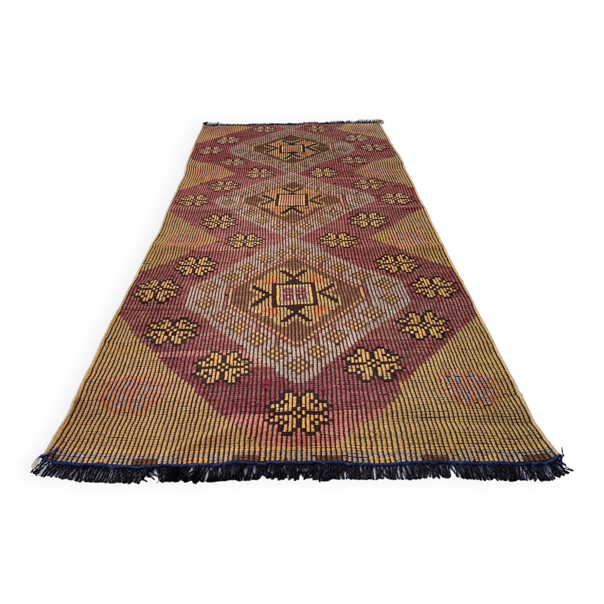 Vintage Turkish Kilim Rug , 226 x 100 cm