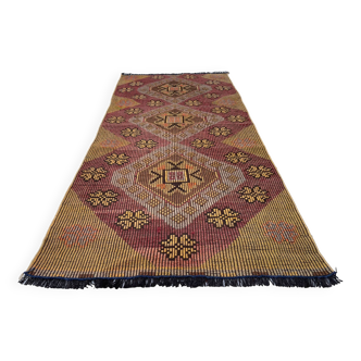 Vintage Turkish Kilim Rug , 226 x 100 cm