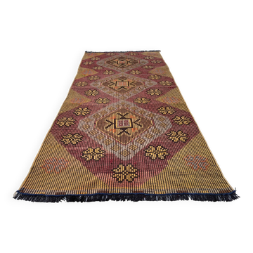 Vintage Turkish Kilim Rug , 226 x 100 cm