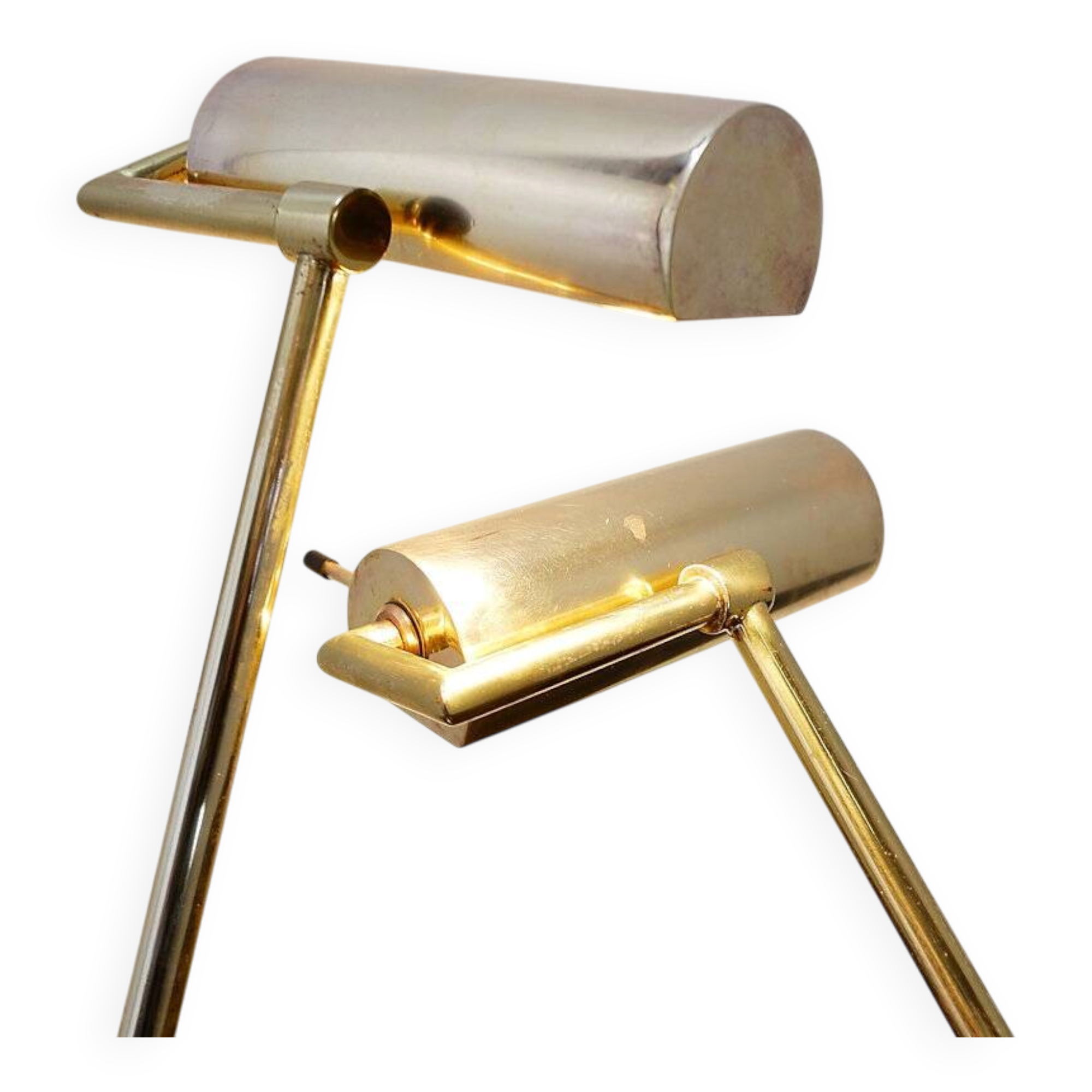 Pair of vintage articulated brass desk lamps - Stéphane Davidts, Belgium