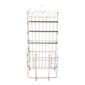 Antique bakery shelf in wrought iron with 5 levels