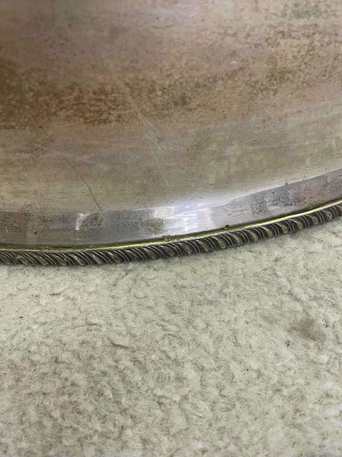 Grande cloche de service en métal argenté XIXe