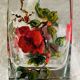 Unique whisky glass with a poppy design, handmade and signed by M.B.