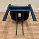 Set of 3 designer leather and metal armchairs.