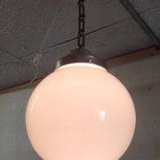 Suspension design Bauhaus globe opaline (diam: 20 cm) - mid 20th century
