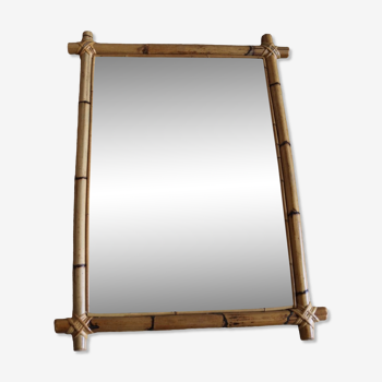 Miroir croix en bambou vintage