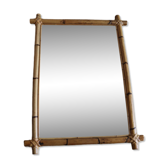 Vintage bamboo cross mirror