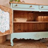 Buffet low blue patinated raw tray