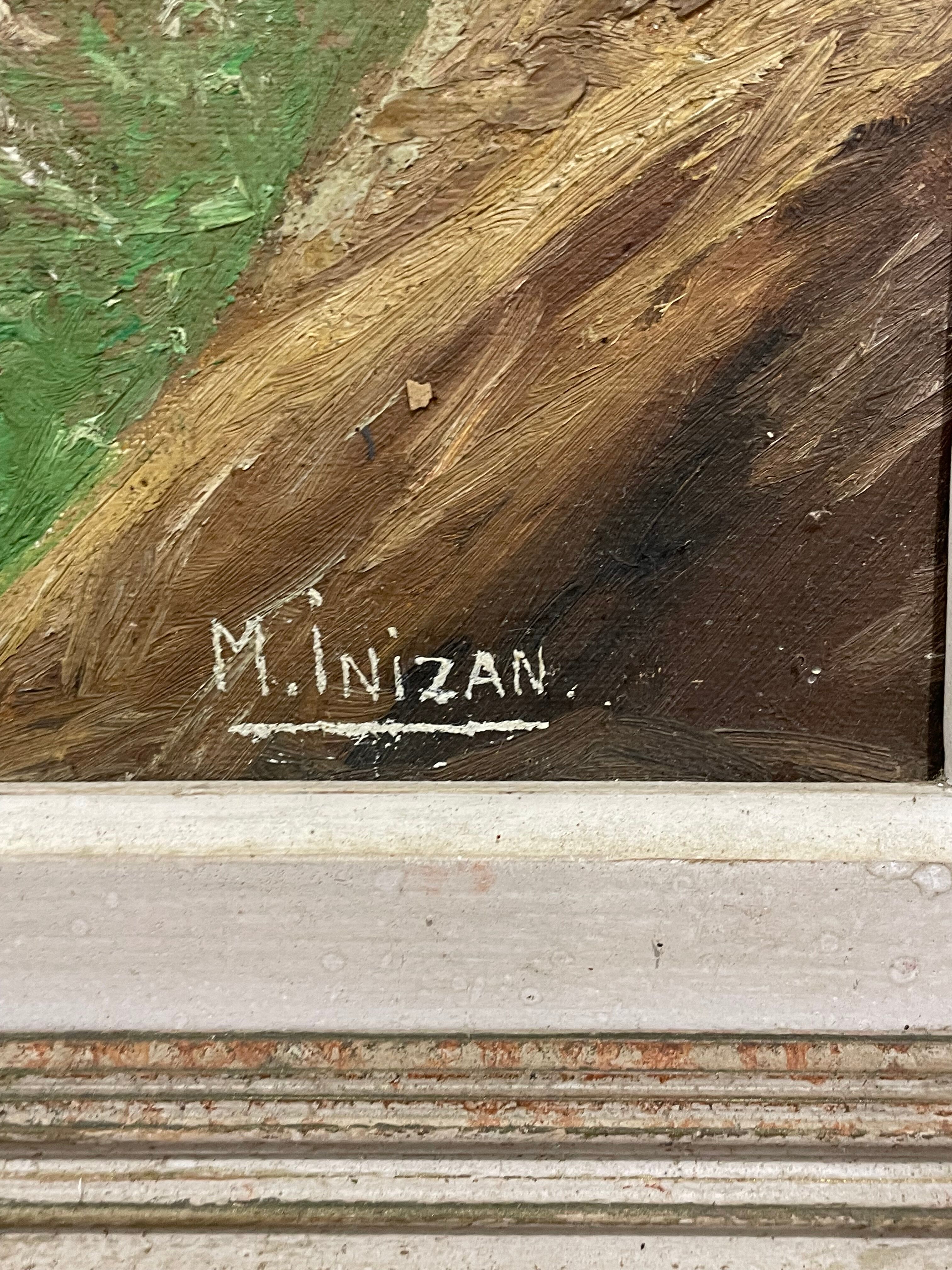 Framed painting oil on canvas by M Inizan Bretagne