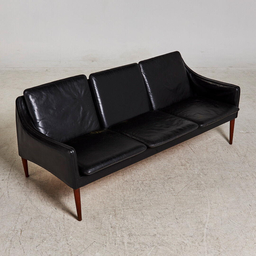 Sofa 3 seater Hans Olsen model 800/3 Black leather