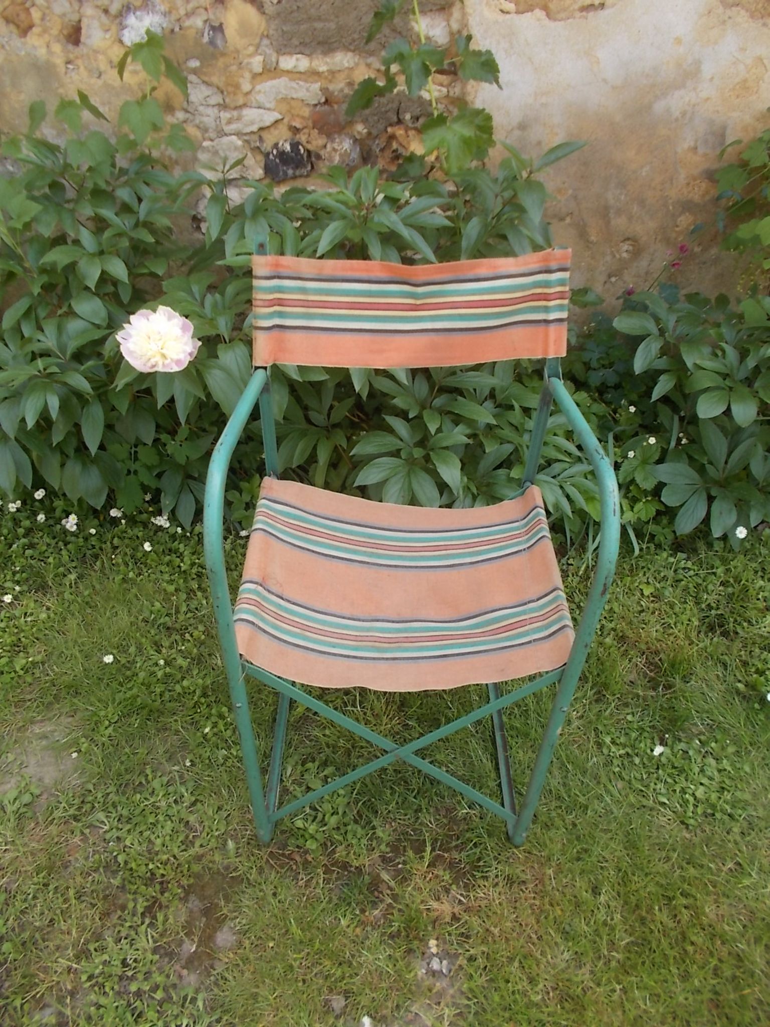 Ancien fauteuil camping vintage