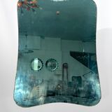 Mid-century green mirror from 50s