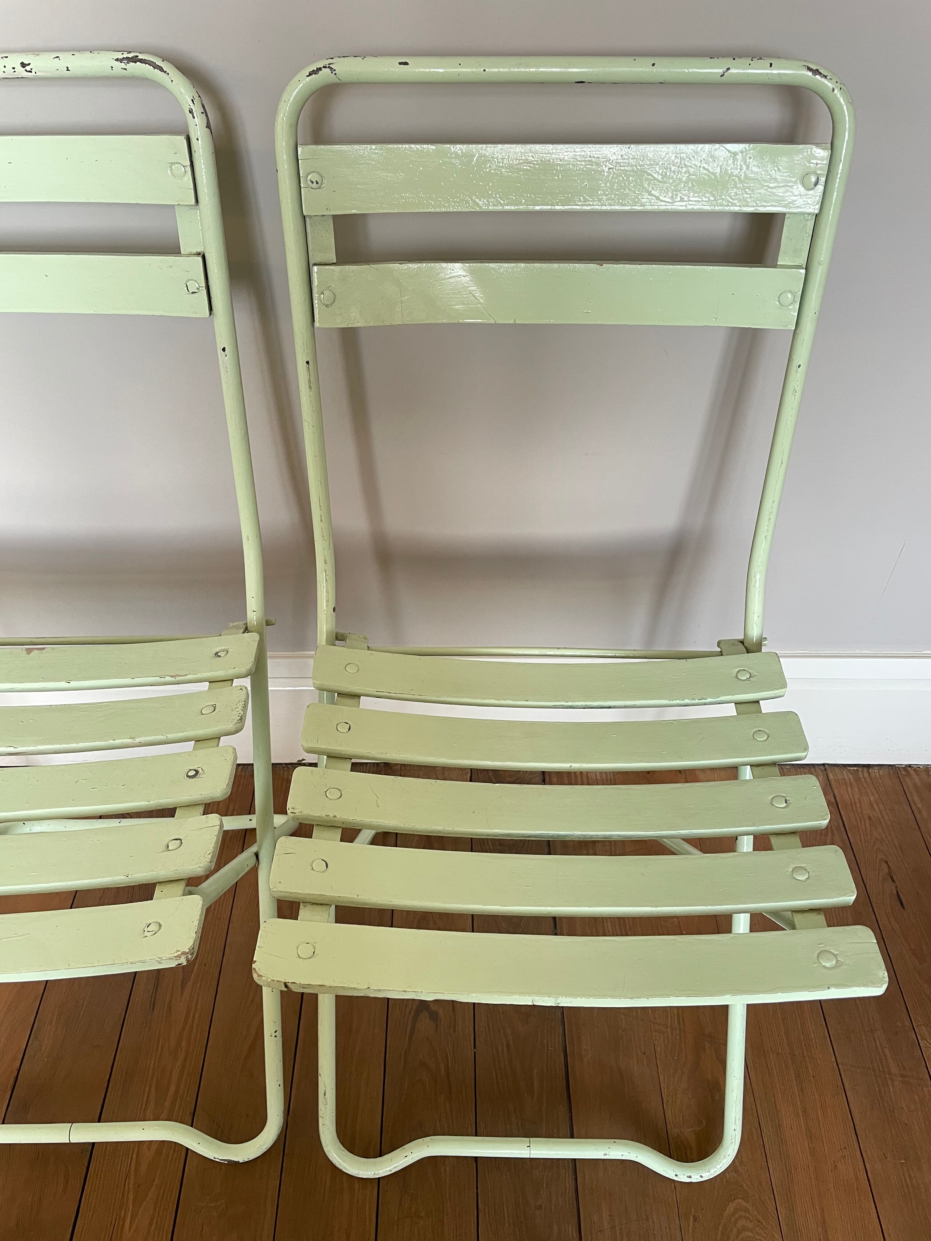 Pair of vintage folding garden chairs