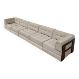 Mid-Century Modern Large Sofa, Wood and Orignal Upholstery