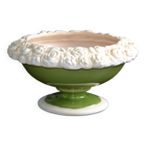 Fruit bowl in enamelled earthenware and sculpted biscuit