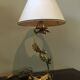 Lampe doré feuilles de chêne