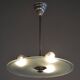 Bauhaus Chandelier in Chrome, Steel and Frosted Glass, Czech, 1930s