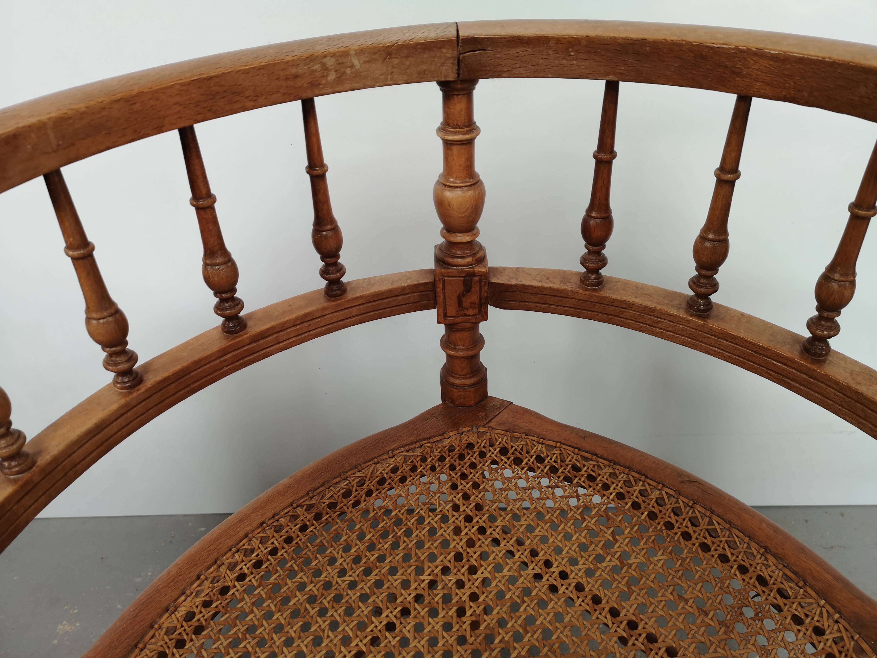 Vintage cane angle chair