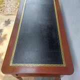 Desk, black leather top