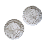 Set of 2 pleated round cushions